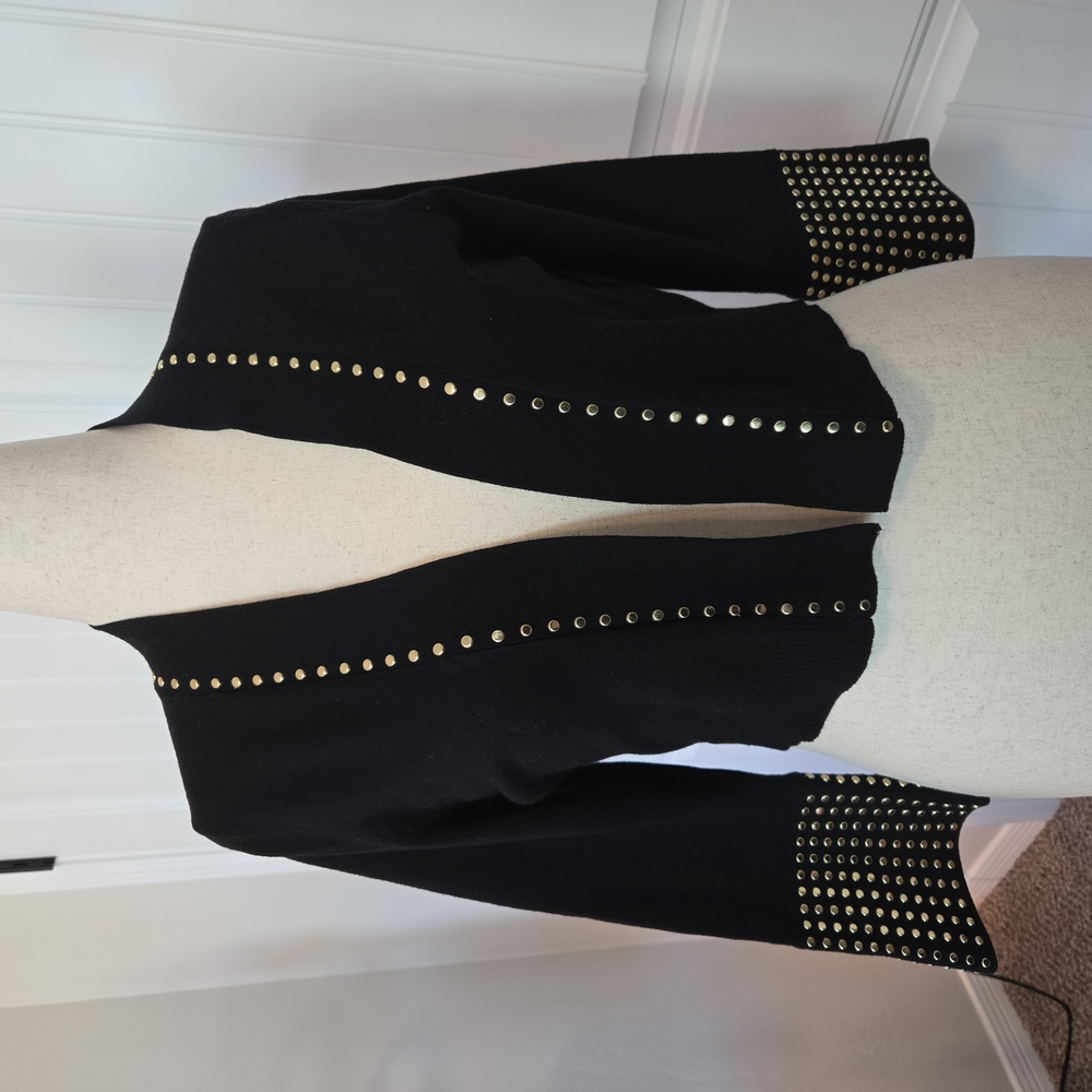 CALVIN KLEIN Crop SWEATER with Gold Accents